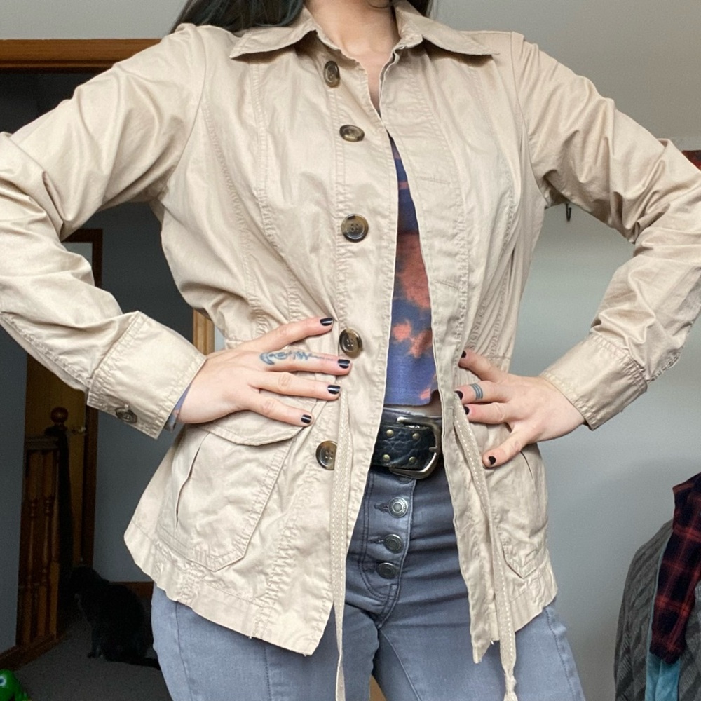 Liz Claiborne Tan Utility Jacket size small - Picture 2 of 8